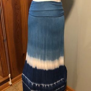 Lucky Brand Blue Tie Dye Maxi Skirt